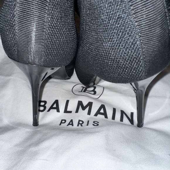 BALMAIN Skye Stretch Knit Ankle Boots In Black Size 37 - Picture 9 of 13